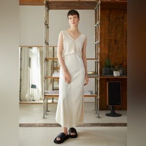 AllSaints Cass Slip Dress Arctic White